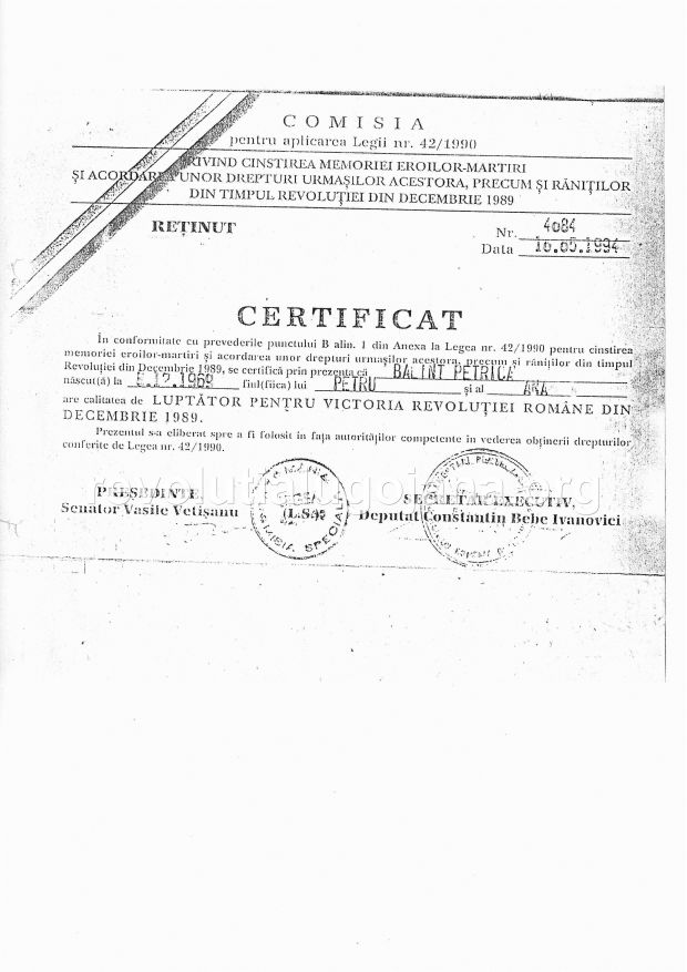 Certificat BD la legea 42