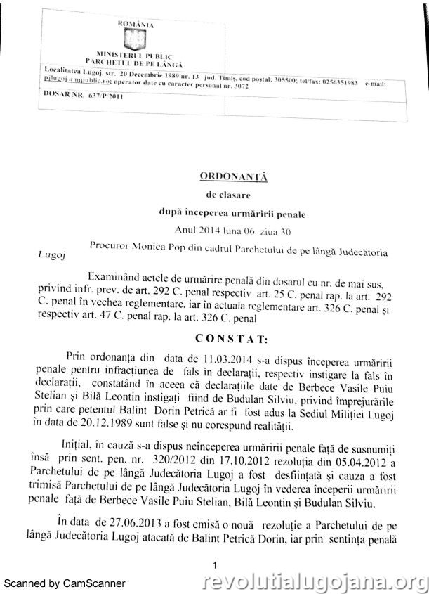 Clasare penala Budula 1