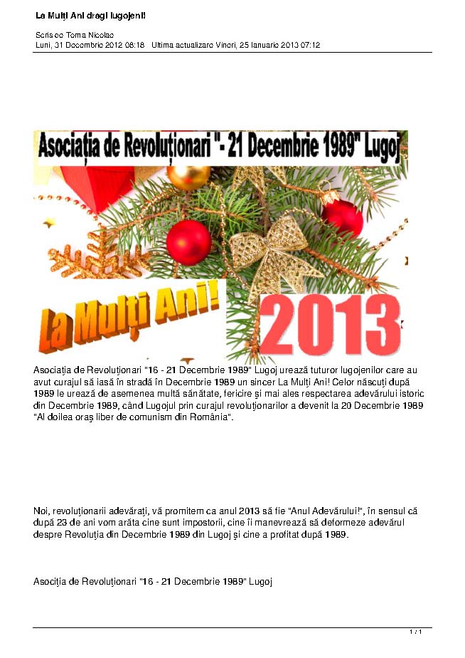 La Multi Ani! Asociatia