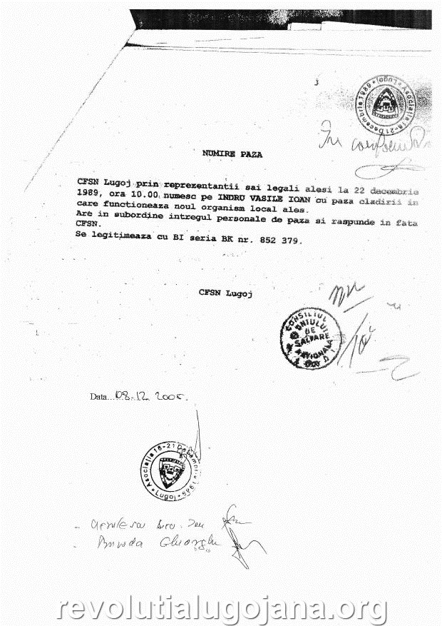 Decizie numire paza falsa